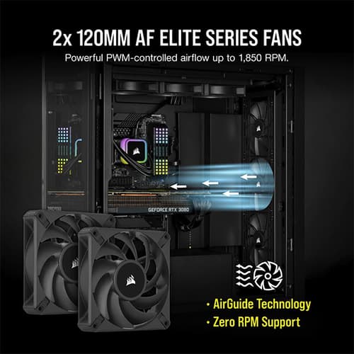 Corsair iCUE H100i RGB Elite CPU Liquid Cooler (Black)